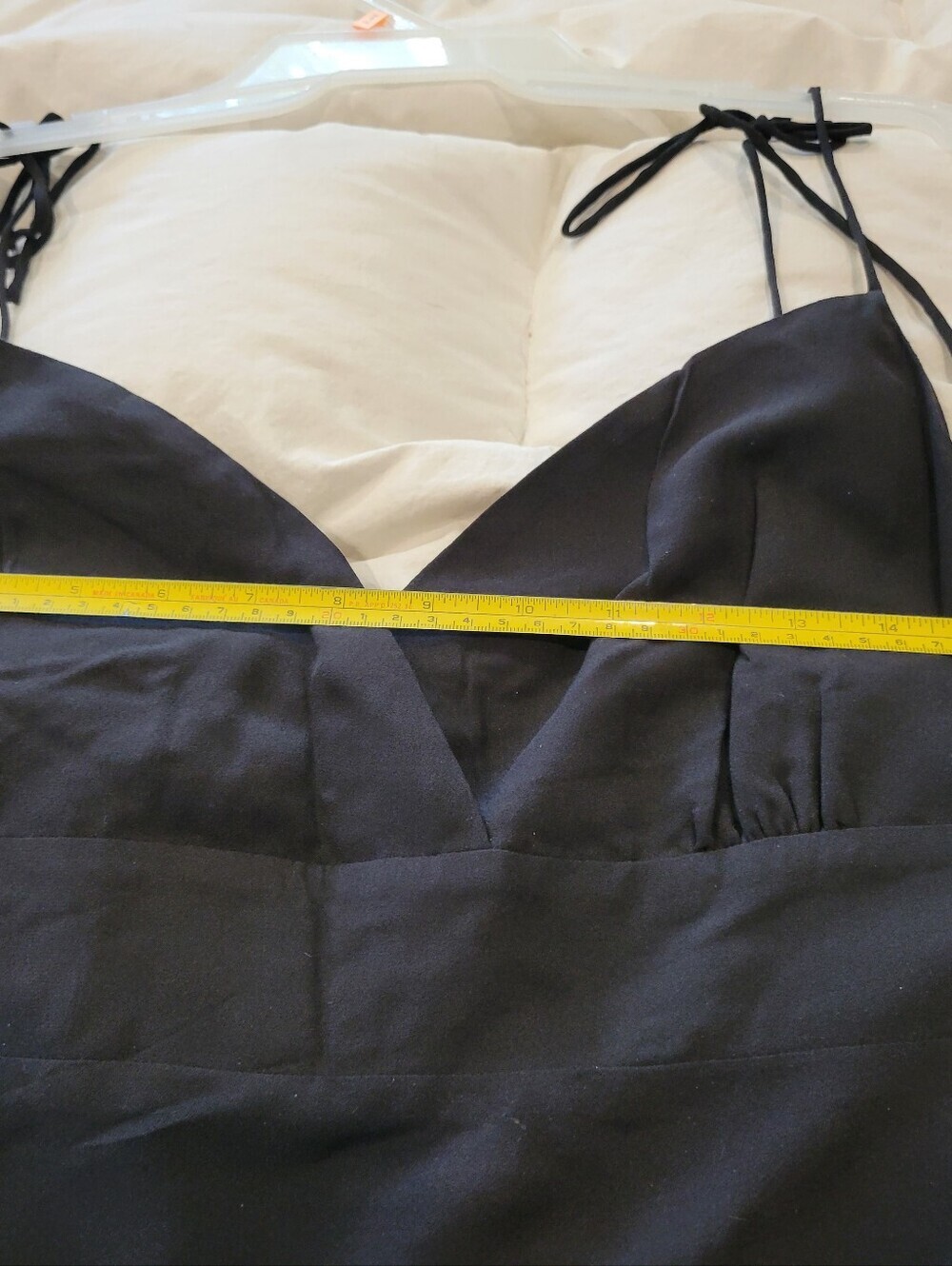 Tommy Hilfiger Black 100% Silk Maxi Dress Spagetti Straps Lined Size 12 - Picture 4 of 9